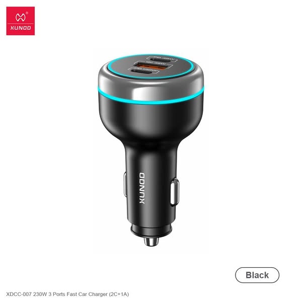 XUNDD XDCC-007 230W 3Ports Fast Car Charger (2C+1A)