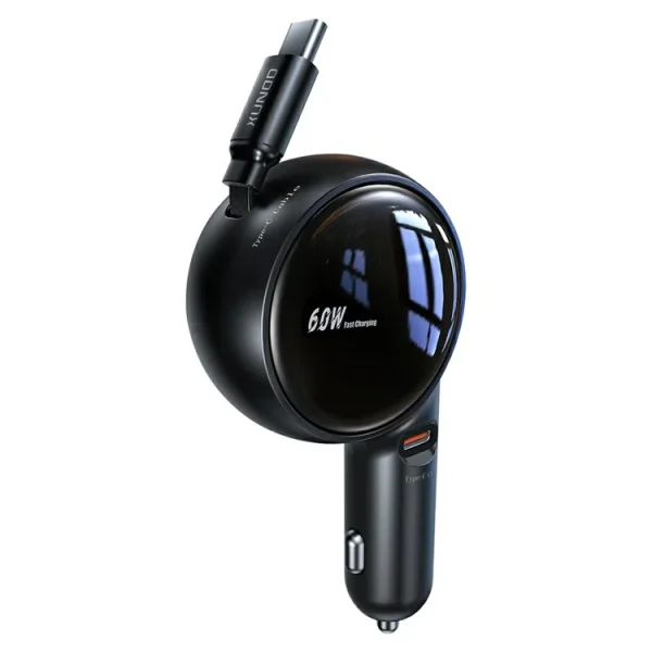 XUNDD XDCH-094 30W PD Fast Car Charger with Retractable Cable