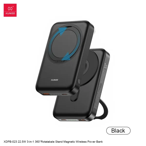 Xundd XDPB-023 22.5W 3in1 Rotatable 360 Stand Magnetic Wireless Power Bank