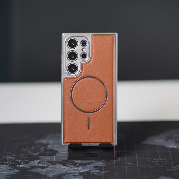 MMKio Magsafe Leather Case for Samsung galaxy S23U/S24U/S25U