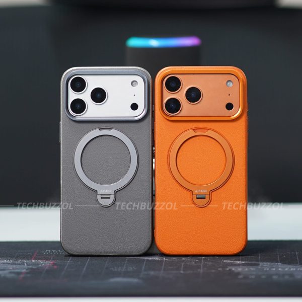 J-CASE Magsafe Stand Routable Leather Case for iPhone 17 Pro Max