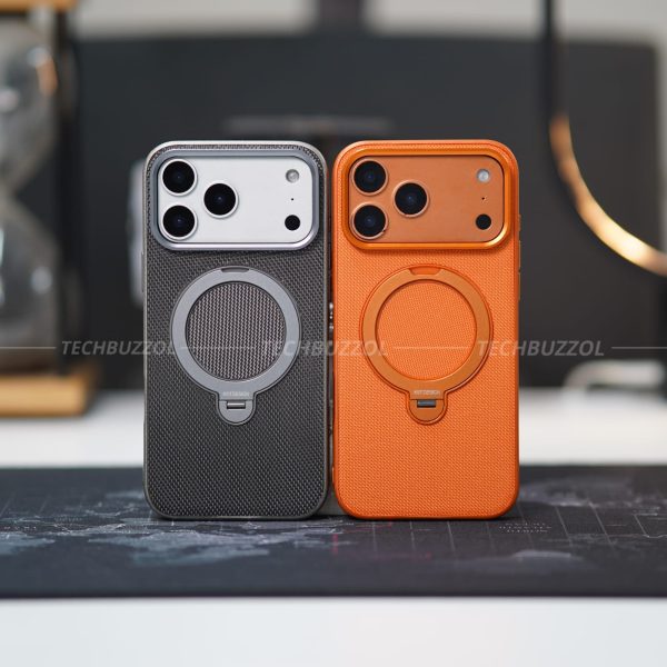 OFFICIAL KST Nylon Magsafe Stand Case iPhone 17 Pro Max -Grey | Orange